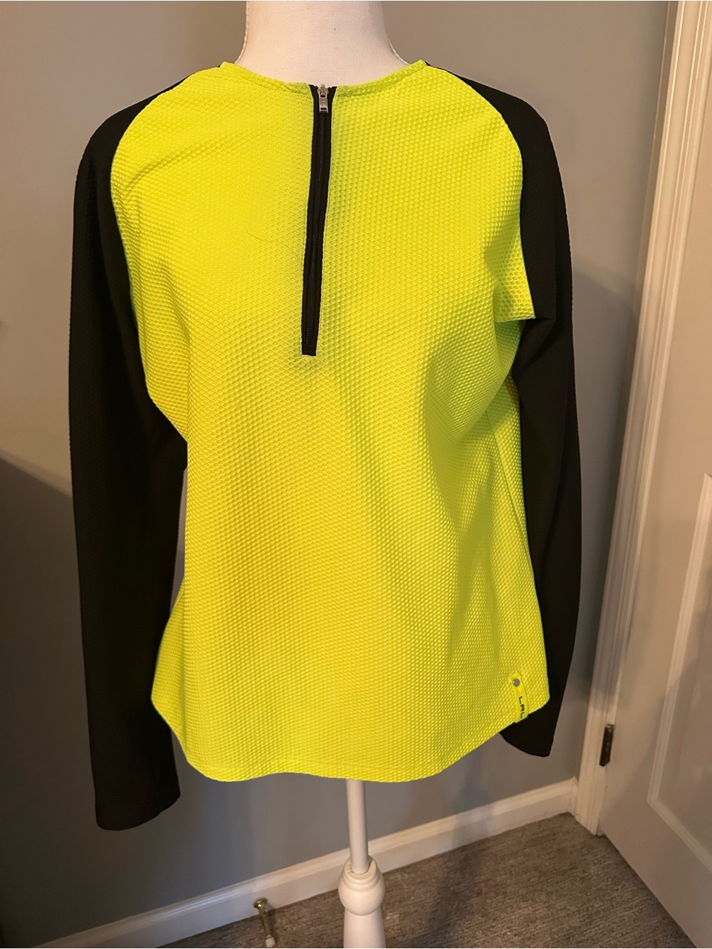 Ralph Lauren Neon Yellow & Black Half-Zip Pullover